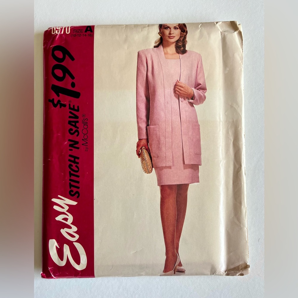 Easy Stitch n Save McCalls Misses Working Jacket&Dress Pattern 6970-Sizes 10-16